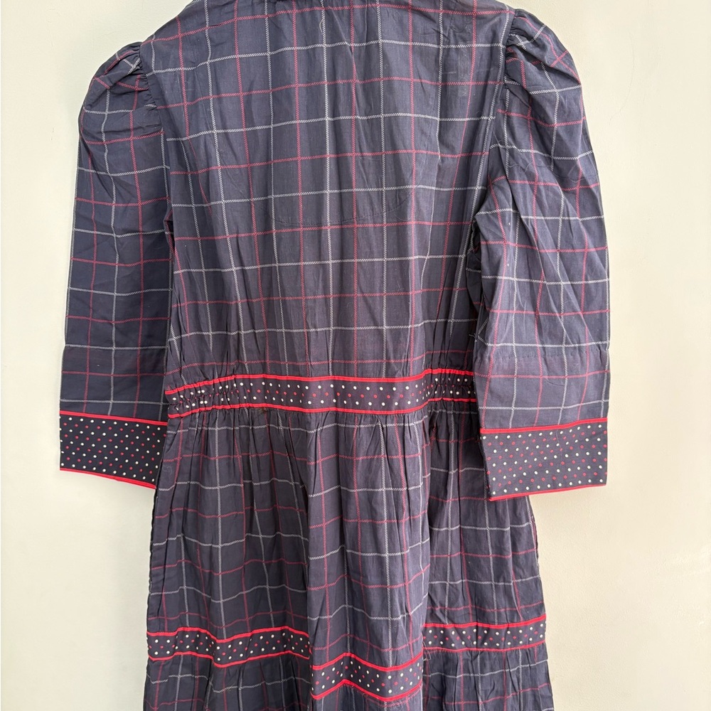Gretchen Scott Designs Navy and Red Plaid Dress - Picture 6 of 6